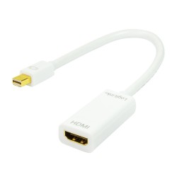 CABLU video LOGILINK, adaptor Mini-DisplayPort (T) la HDMI (M), 15cm, rezolutie maxima Full HD (1920 x 1080) la 60 Hz, alb, "CV0