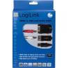 CABLU video LOGILINK, splitter HDMI (T) la VGA (T) + 2 x RCA (T) + USB 2.0, 2m, rezolutie maxima 720p, negru, "CV0052A" (timbru 