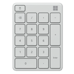 TASTATURA numerica  MICROSOFT, "Glacier", Bluetooth, 18 taste, alb, "23O-00025" (timbru verde 0.8 lei)