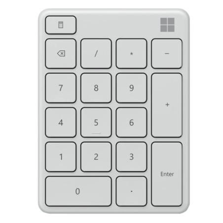 TASTATURA numerica  MICROSOFT, "Glacier", Bluetooth, 18 taste, alb, "23O-00025" (timbru verde 0.8 lei)