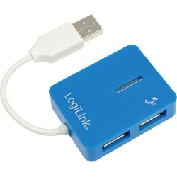 HUB extern LOGILINK, porturi USB: USB 2.0 x 4, conectare prin USB 2.0, cablu 0.05 m, albastru, "UA0136"  (timbru verde 0.8 lei)