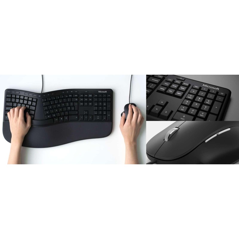 TASTATURA si Mouse MICROSOFT, cu fir, 15 butoane multimedia taste format standard (104-108 taste), mouse negru, 3/1 butoane, 104