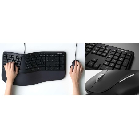 TASTATURA si Mouse MICROSOFT, cu fir, 15 butoane multimedia taste format standard (104-108 taste), mouse negru, 3/1 butoane, 104