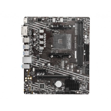PLACA de BAZA MSI A520M, skt AM4, AMD A520, mATX, slot RAM 2 x DDR4, max 64 GB, 4x S-ATA 3, 1x M.2, 1x PCI-E, PCI-E3.0 x 16 x 1,