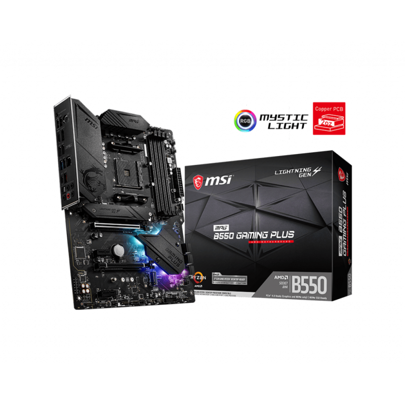 PLACA de BAZA MSI "MPG B550 GAMING PL", skt AM4, ATX, AMD B550, 4 x DDR4, max. 128 GB, 6 x SATA, 2 x M.2, 7.1, "MPG B550 GAMING 