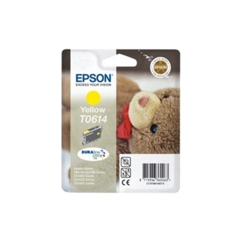 Cartus Cerneala Original Epson Yellow, T0614, pentru D88|D68PE|DX4800|DX4850|DX4200|DX4250|DX3800|DX3855, , (timbru verde 0.15 l