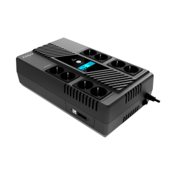 UPS Njoy "Token 800", Line int., brick, AVR, Schuko x 8, display LCD, back-up 1 - 10 min. "UPCSBLS680TTOAZ01B" (timbru verde 11 