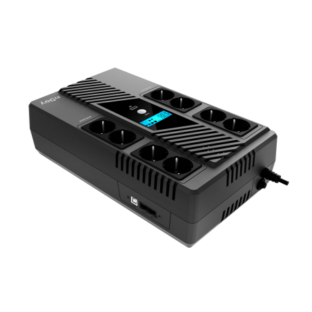 UPS Njoy "Token 800", Line int., brick, AVR, Schuko x 8, display LCD, back-up 1 - 10 min. "UPCSBLS680TTOAZ01B" (timbru verde 11 
