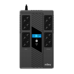 UPS Njoy "Token 800", Line int., brick, AVR, Schuko x 8, display LCD, back-up 1 - 10 min. "UPCSBLS680TTOAZ01B" (timbru verde 11 