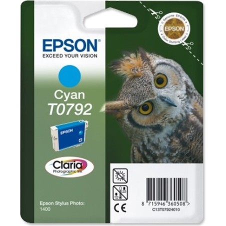 Cartus Cerneala Original Epson Cyan, T0792, pentru Stylus Photo 1400, , (timbru verde 0.15 lei),  "C13T07924010"
