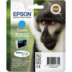 Cartus Cerneala Original Epson Cyan, T0892, pentru Stylus S20|SX100|SX105|SX200|SX205|SX400|SX405 Stylus Office BX300F,  , (timb