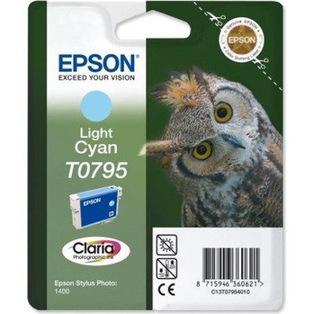 Cartus Cerneala Original Epson Cyan, T0795, pentru Stylus Photo 1400, , (timbru verde 0.15 lei),  "C13T07954010"