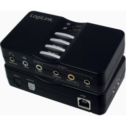 PLACA de SUNET Logilink, extern, 7.1, interfata USB 2.0, conectori 3.5 mm jack x 5, S/PDIF, "UA0099" (timbru verde 0.18 lei)