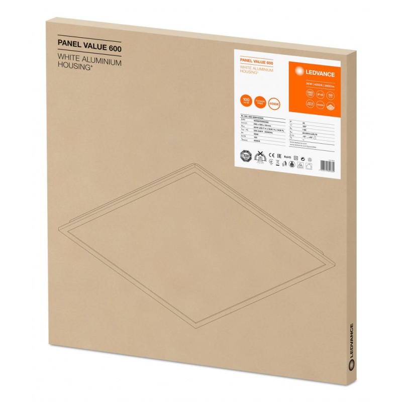 PANOU LED OSRAM, LED, soclu integrat, putere 36 W, tip lumina alb rece, 3600 lumeni, alimentare 220 - 230 V, "000004058075392380