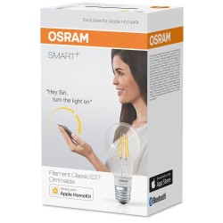 BEC smart LED Osram, soclu E27, putere 5.5W, forma clasic, lumina alb calda, alimentare 220 - 240 V, "000004058075091061" (timbr