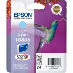 Cartus Cerneala Original Epson Light Cyan, T0805, pentru Stylus Photo R265|360|RX562,  , (timbru verde 0.15 lei), "C13T08054011"