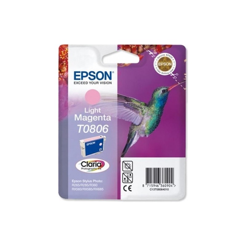 Cartus Cerneala Original Epson Light Magenta, T0806, pentru Stylus Photo R265|360|RX562,  , (timbru verde 0.15 lei), "C13T080640