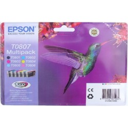 Cartus Cerneala Original Epson CMYK, T0807, pentru Stylus Photo R265|360|RX562,  , (timbru verde 0.15 lei), "C13T08074011"(RAPO)