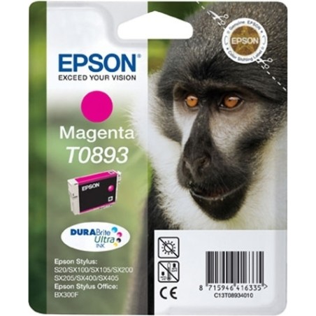 Cartus Cerneala Original Epson Magenta, T0893, pentru Stylus S20|SX100|SX105|SX200|SX205|SX400|SX405 Stylus Office BX300F,  , (t