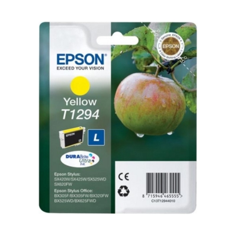 Cartus Cerneala Original Epson Yellow, T1294, pentru SX425W, , (timbru verde 0.15 lei),  "C13T12944011"(RAPO)