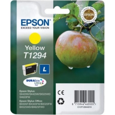Cartus Cerneala Original Epson Yellow, T1294, pentru SX425W, , (timbru verde 0.15 lei),  "C13T12944011"(RAPO)