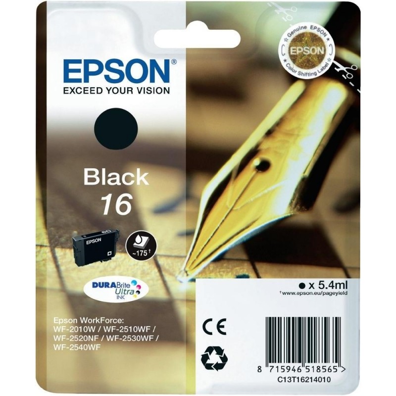 Cartus Cerneala Original Epson Black, T1621, pentru WF2540, , (timbru verde 0.15 lei),  "C13T16214010"