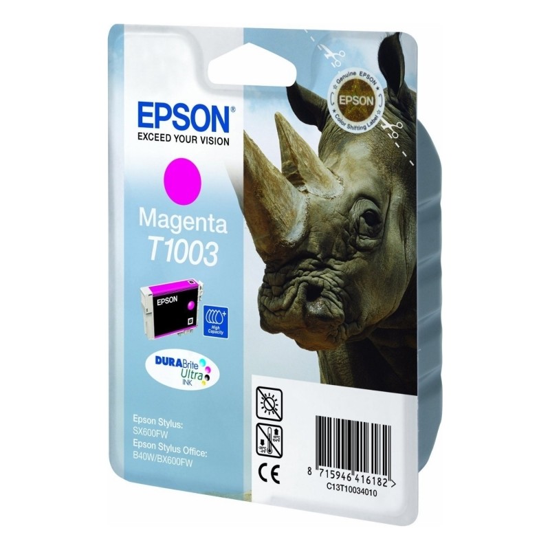 Cartus Cerneala Original Epson Magenta, T1003, pentru B40W|BX600|610FW, , (timbru verde 0.15 lei),  "C13T10034010"(RAPO)