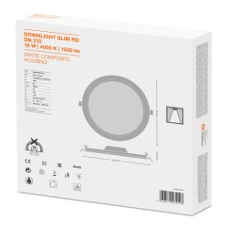 PANOU LED OSRAM, LED, soclu integrat, putere 18 W, tip lumina alb rece, 1530 lumeni, alimentare 220 - 230 V, "000004058075079113