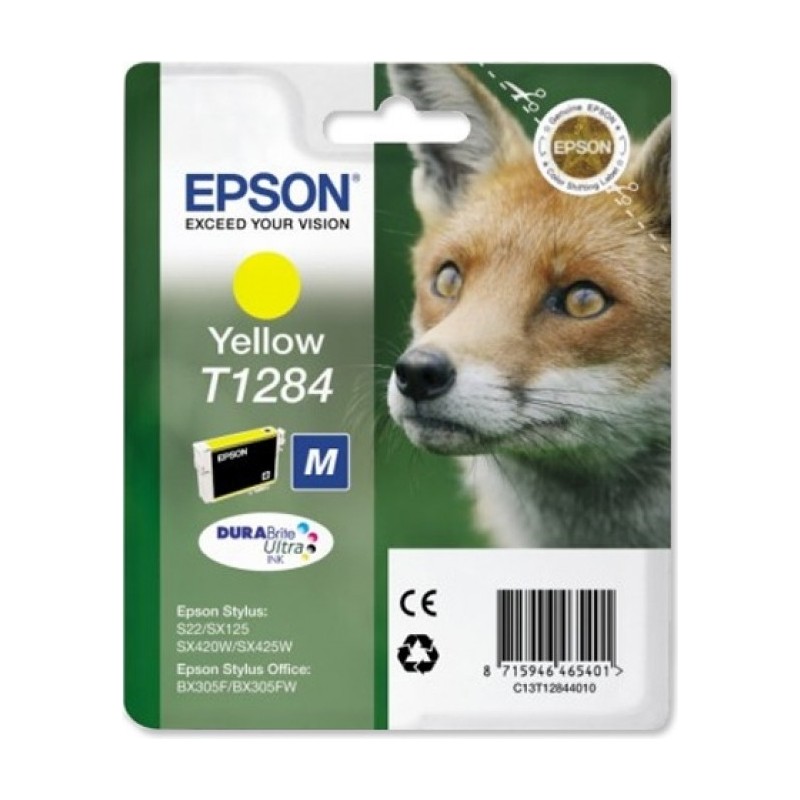 Cartus Cerneala Original Epson Yellow, T1284, pentru S22|SX125, , (timbru verde 0.15 lei),  "C13T12844011"