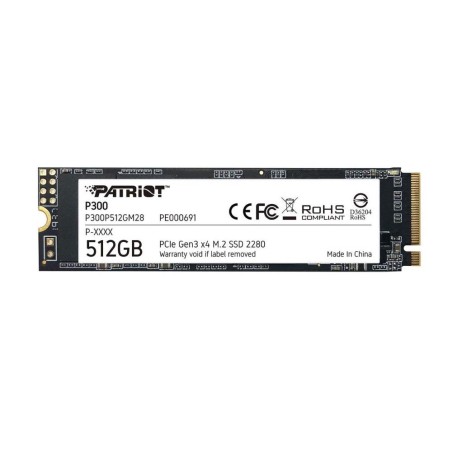 SSD PATRIOT, P300, 512 GB, M.2, PCIe Gen3.0 x4, 3D TLC Nand, R/W: 1700/1200 MB/s, "P300P512GM28"