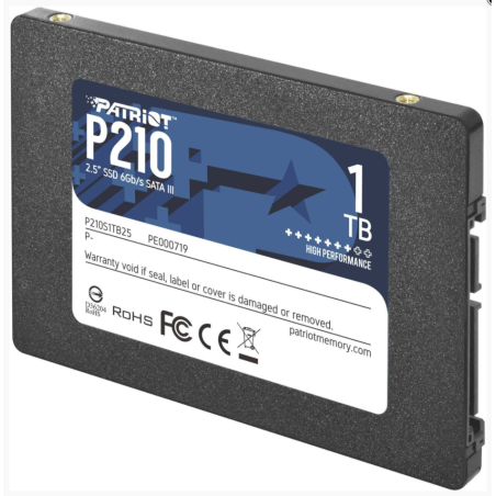 SSD PATRIOT, P210, 1TB, 2.5 inch, S-ATA 3, R/W: 520 MB/s/430 MB/s MB/s, "P210S1TB25"