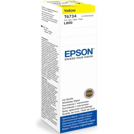 Cartus Cerneala Original Epson Yellow, T6734, pentru L800,  , (timbru verde 0.15 lei), "C13T67344A"(RAPO)