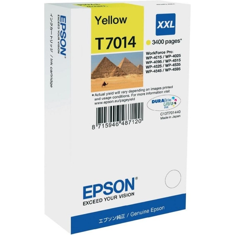 Cartus Cerneala Original Epson Yellow, T7014, pentru WP4000|4500,  , (timbru verde 0.15 lei), "C13T70144010"(RAPO)