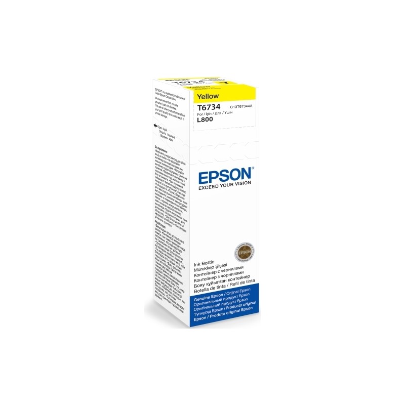 Cartus Cerneala Original Epson Yellow, T6734, pentru L800,  , (timbru verde 0.15 lei), "C13T67344A"(RAPO)