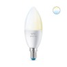 BEC smart LED Philips, soclu E14, putere 4.9W, forma lumanare, lumina toate nuantele de alb, alimentare 220 - 240 V, "0000087186