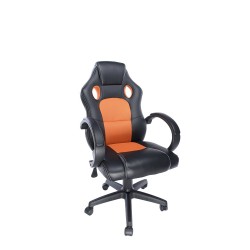 SCAUN GAMING SPACER imitatie piele & material textil, black & orange, greutate max. 120kg, dimensiuni 59*70*106~114cm "SPCH-CHAM