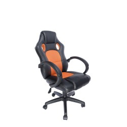 SCAUN GAMING SPACER imitatie piele & material textil, black & orange, greutate max. 120kg, dimensiuni 59*70*106~114cm "SPCH-CHAM