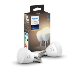 SET 2 becuri smart LED Philips, soclu E14, putere 5.7W, forma clasic, lumina alb, alimentare 220 - 240 V, "000008719514266902" (