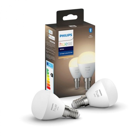 SET 2 becuri smart LED Philips, soclu E14, putere 5.7W, forma clasic, lumina alb, alimentare 220 - 240 V, "000008719514266902" (