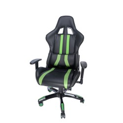 SCAUN GAMING SPACER imitatie piele, black & green, brate ajustabile, greutate max. 120kg, dimensiuni 69.5*77.5*126~132cm "SPCH-T