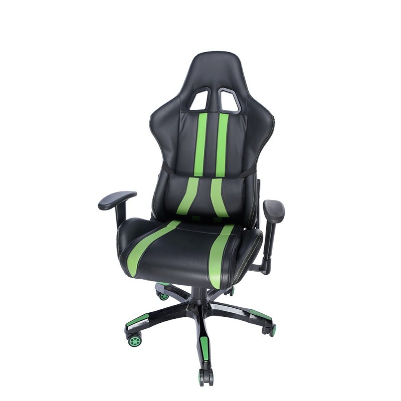 SCAUN GAMING SPACER imitatie piele, black & green, brate ajustabile, greutate max. 120kg, dimensiuni 69.5*77.5*126~132cm "SPCH-T