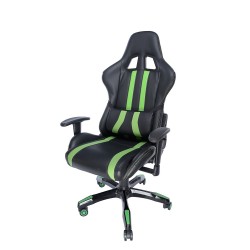 SCAUN GAMING SPACER imitatie piele, black & green, brate ajustabile, greutate max. 120kg, dimensiuni 69.5*77.5*126~132cm "SPCH-T