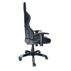 SCAUN GAMING SPACER imitatie piele, black & green, brate ajustabile, greutate max. 120kg, dimensiuni 69.5*77.5*126~132cm "SPCH-T
