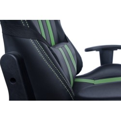 SCAUN GAMING SPACER imitatie piele, black & green, brate ajustabile, greutate max. 120kg, dimensiuni 69.5*77.5*126~132cm "SPCH-T