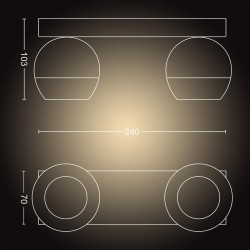 PLAFONIERA smart PHILIPS, LED, soclu GU10, putere 5 W x 2, tip lumina alb, 700 lumeni, alimentare 220 - 230 V, "0000087186961756