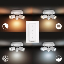 PLAFONIERA smart PHILIPS, LED, soclu GU10, putere 5 W x 3, tip lumina alb, 1050 lumeni, alimentare 220 - 230 V, "000008718696175
