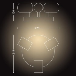 PLAFONIERA smart PHILIPS, LED, soclu GU10, putere 5 W x 3, tip lumina alb, 1050 lumeni, alimentare 220 - 230 V, "000008718696175