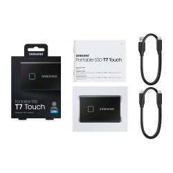 SSD extern SAMSUNG T7 Touch, 2 TB, USB Type C, 3D Nand TLC, R/W: 1050 MB/s, "MU-PC2T0K/WW" (timbru verde 0.18 lei)