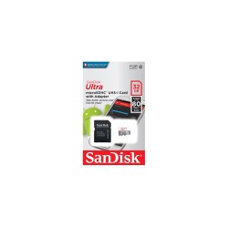 CARD MicroSD SANDISK, 32 GB, microSDHC, clasa 10, standard UHS-I U1, "SDSQUNR-032G-GN3MA" (timbru verde 0.03 lei)