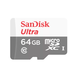 CARD MicroSD SANDISK, 64 GB, MicroSD, clasa 10, standard UHS-I U1, "SDSQUNR-064G-GN3MA" (timbru verde 0.03 lei)